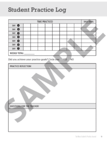 Practice log sample page