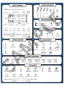 Music symbol chart sample page