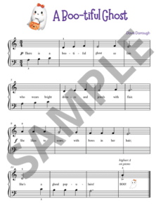 A boo-tiful ghost piano piece sample page