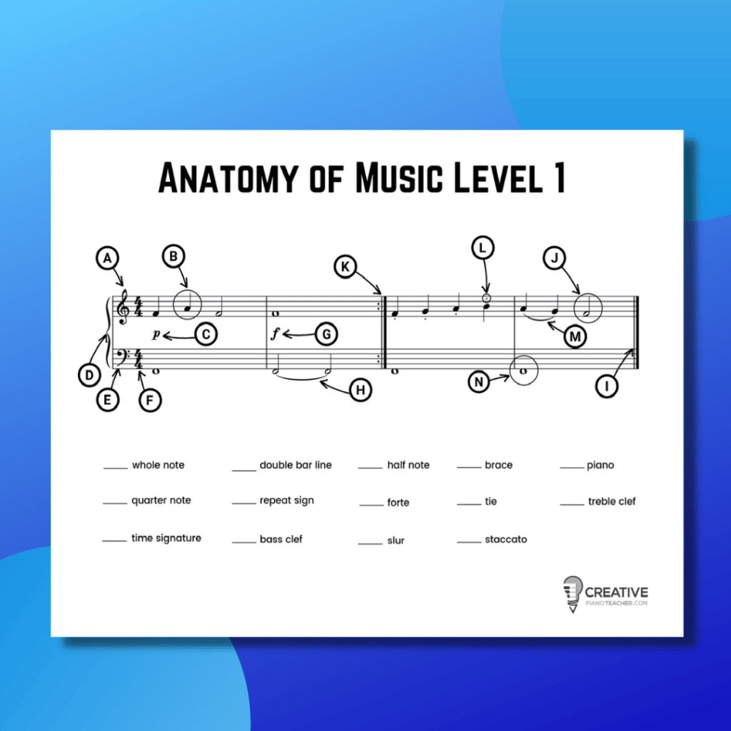 Anatomy of Music Worksheet