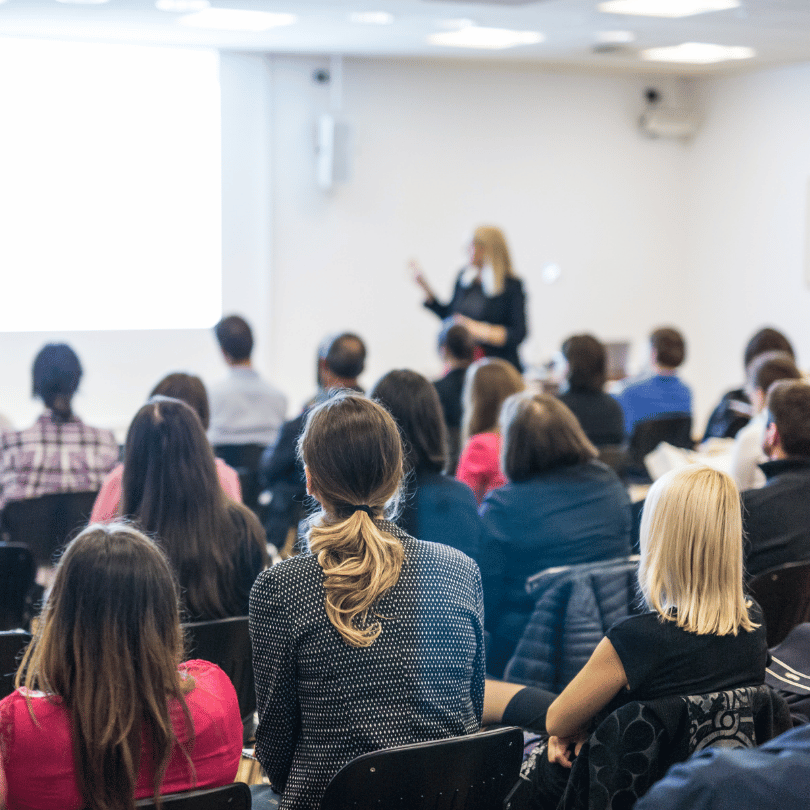 Woman teaching a class or workshop