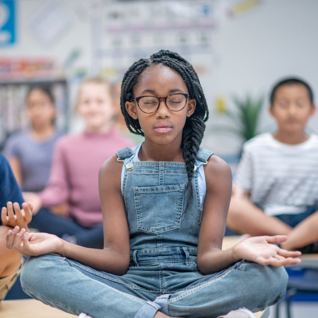 Girl practicing mindfulness