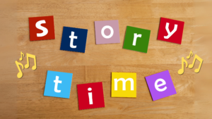 Story Time Spelled in Block Letters